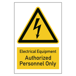 Warnzeichen Electrical Equipment Authorized Personnel Only Kombischild