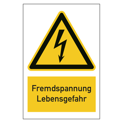 Warnzeichen Fremdspannung Lebensgefahr Kombischild