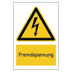 Warnzeichen Fremdspannung Kombischild