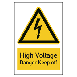 Warnzeichen High Voltage Danger Keep off Kombischild