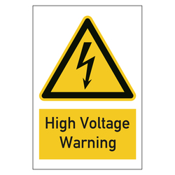Warnzeichen High Voltage Warning Kombischild
