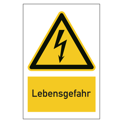 Warnzeichen Lebensgefahr Kombischild