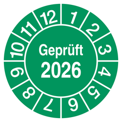 Pr&uuml;fplaketten Gepr&uuml;ft Gr&uuml;n