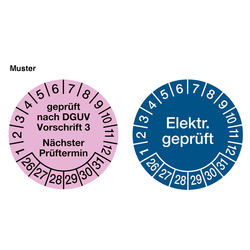 Mehrjahrespr&uuml;fplakette mit Wunschtext und Wunschfarbe rund f&uuml;r 6 Jahre