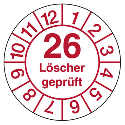 Pr&uuml;fplaketten L&ouml;scher gepr&uuml;ft Wei&szlig;