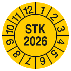 Pr&uuml;fplakette STK Gelb Jahreszahl vierstellig