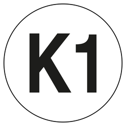Pr&uuml;fplakette K1 Wei&szlig;