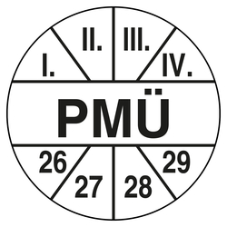 Pr&uuml;fplakette PM&Uuml; Wei&szlig;