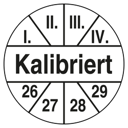 Pr&uuml;fplakette Kalibriert Wei&szlig;