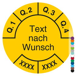 Mehrjahrespr&uuml;fplakette mit Wunschtext und Wunschfarbe f&uuml;r 2 Jahre, Jahreszahl vierstellig