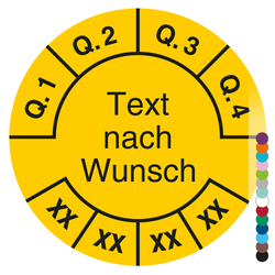 Mehrjahrespr&uuml;fplakette mit Wunschtext und Wunschfarbe f&uuml;r 4 Jahre