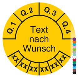 Mehrjahrespr&uuml;fplakette mit Wunschtext und Wunschfarbe f&uuml;r 6 Jahre
