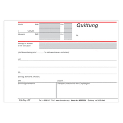 Quittungsblock 50 Satz / Block