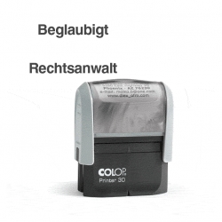 Automatikstempel mit Text "Beglaubigt - Rechtsanwalt"