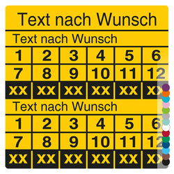 Mehrjahrespr&uuml;fplakette mit Wunschtext und Wunschfarbe f&uuml;r 6 Jahre quadratisch