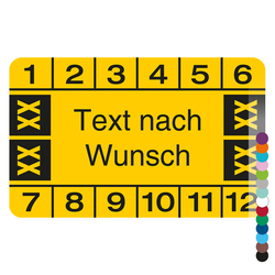 Mehrjahrespr&uuml;fplakette mit Wunschtext und Wunschfarbe rechteckig f&uuml;r 4 Jahre