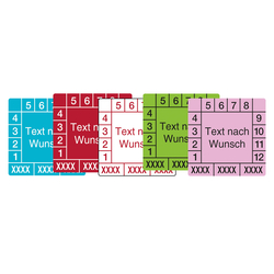 Mehrjahrespr&uuml;fplakette mit Wunschtext und Wunschfarbe quadratisch f&uuml;r 3 Jahre