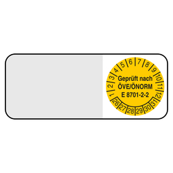 Kabelpr&uuml;fplakette Gepr&uuml;ft nach &Ouml;VE/&Ouml;NORM E 8701-2-2 Gelb