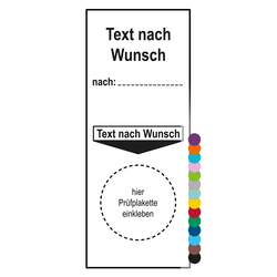 Grundplakette mit Wunschtext, nach: und zum Selbstbeschriften
