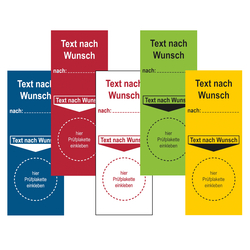 Grundplakette mit Wunschtext, nach: und zum Selbstbeschriften