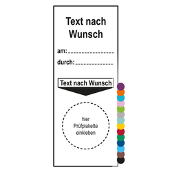 Grundplakette mit Wunschtext, am:, durch: und zum Selbstbeschriften