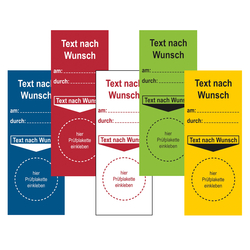 Grundplakette mit Wunschtext, am:, durch: und zum Selbstbeschriften