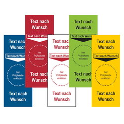 Grundplakette mit Wunschtext oben und unten