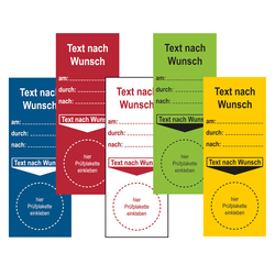 Grundplakette mit Wunschtext, am:, durch:, nach: und zum Selbstbeschriften