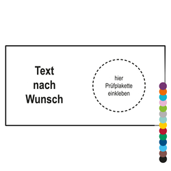 Grundplakette Pr&uuml;fnachweis mit Wunschtext