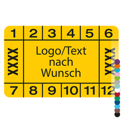Mehrjahrespr&uuml;fplakette mit Logo, Wunschtext und Wunschfarbe rechteckig f&uuml;r 2 Jahre
