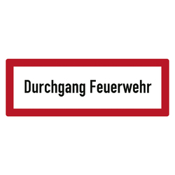 Feuerwehrzeichen Durchgang Feuerwehr DIN 4066