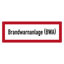 Feuerwehrzeichen Brandwarnanlage (BWA) DIN 4066