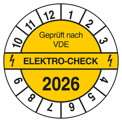 Pr&uuml;fplakette ELEKTRO-CHECK Gepr&uuml;ft nach VDE