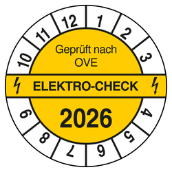 Pr&uuml;fplakette ELEKTRO-CHECK Gepr&uuml;ft nach OVE