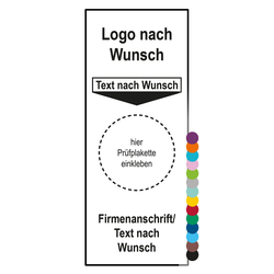 Grundplakette mit Logo und Wunschtext oben und unten