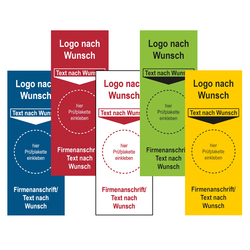 Grundplakette mit Logo und Wunschtext oben und unten