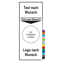 Grundplakette mit Logo unten und Wunschtext oben