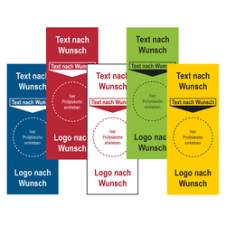 Grundplakette mit Logo unten und Wunschtext oben
