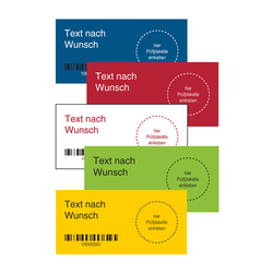 Grundplakette Pr&uuml;fnachweis mit Wunschtext, Barcode und fortlaufender Nummerierung