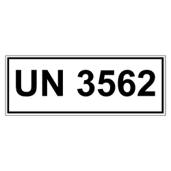 Gefahrzettel mit UN 3562
