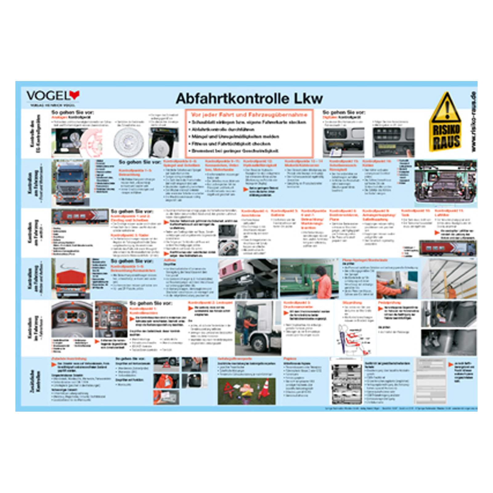 Plakat Abfahrtskontrolle Lkw - Aufkleber-Shop