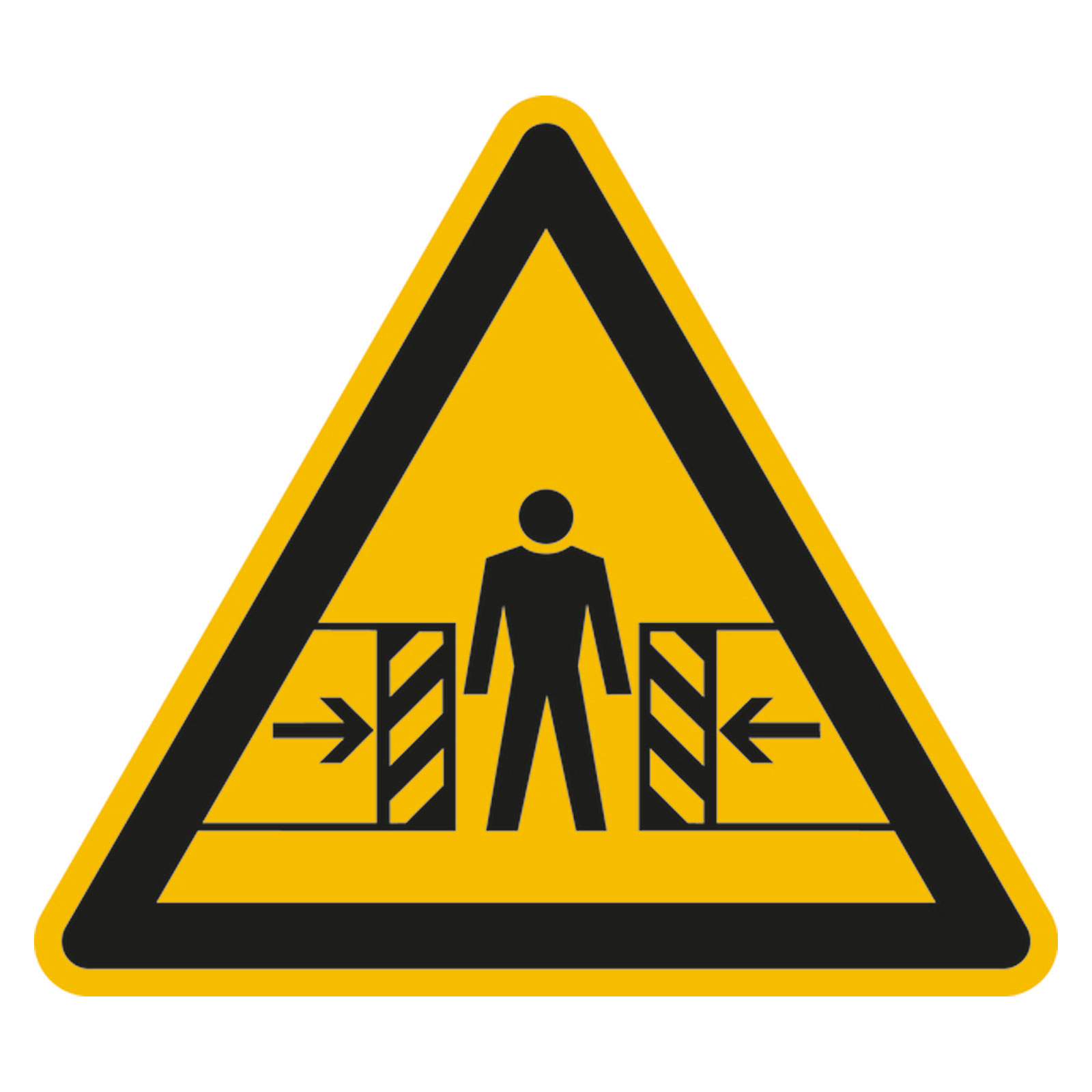 Warnung vor Quetschgefahr - Warnschild BGV A8 W23 - Aufkleber-Shop