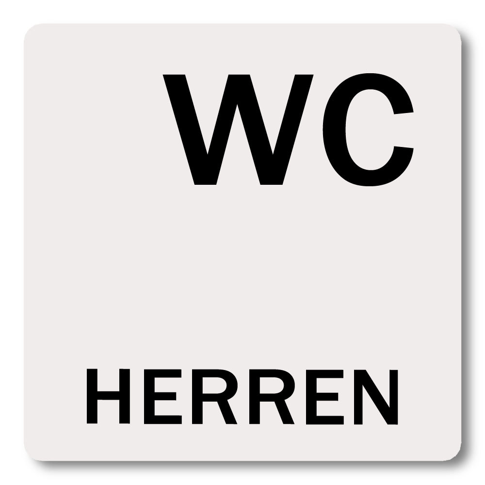WC Schild Herren – 12x12 Cm Alu-Verbundschild, Wetterfester Druck, Mit Klebepunkten, Abgerundete Ecken