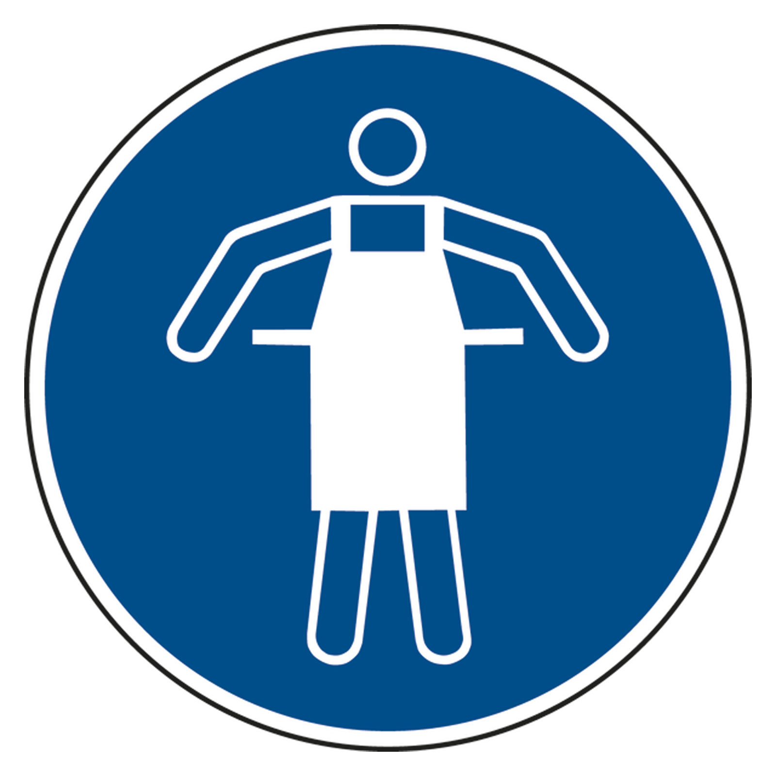 Gebotszeichen Schutzkleidung Benutzen - 4 Stück Aufkleber Ø 10cm Nach DIN EN ISO 7010