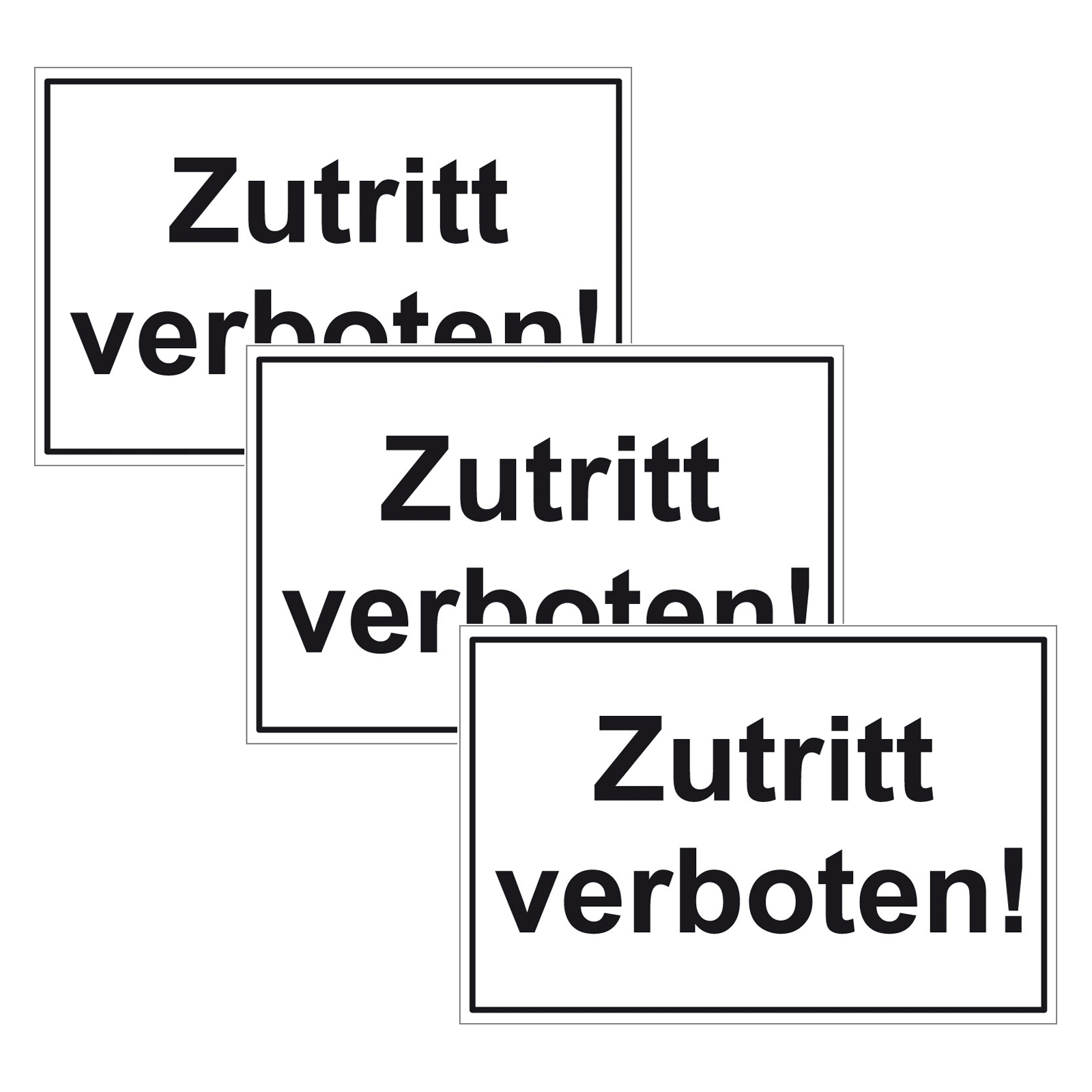 Selbstklebendes Schild "Zutritt Verboten", 300x200 Mm, 1,5 Mm Dick – Gelb/schwarz