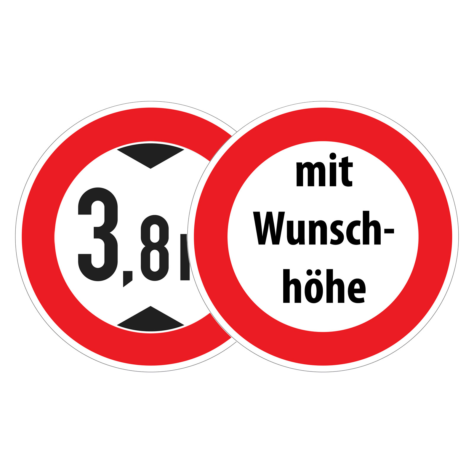 12 Stück Aufkleber 'Max. Durchfahrtshöhe 2,0 M' – ⌀ 25 Mm, Wasserfest & UV-beständig