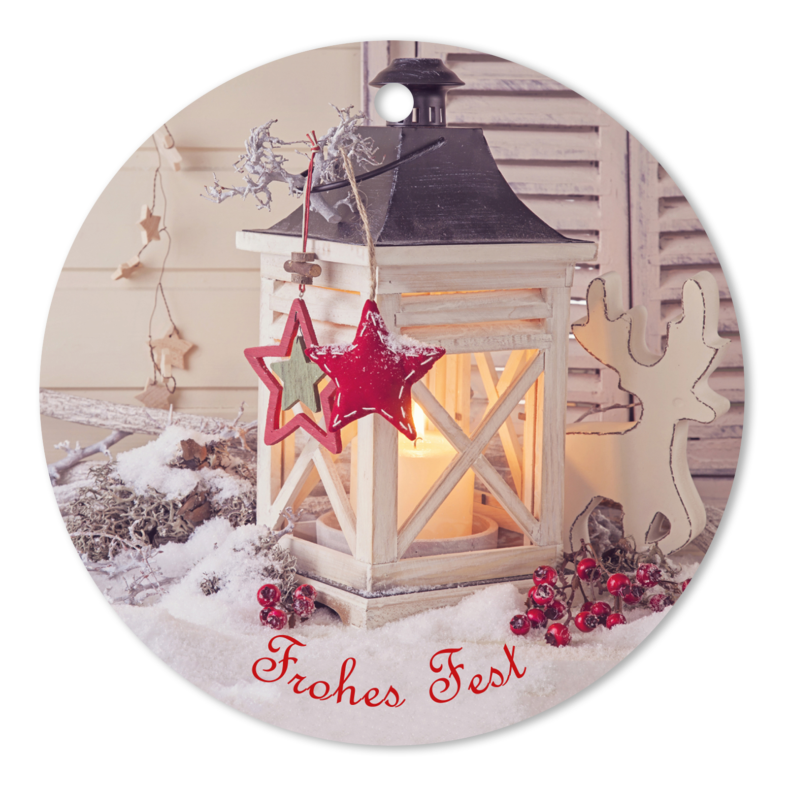 25er Pack Geschenkanhänger "Frohe Weihnachten" ca. Ø 95 mm verschiedene