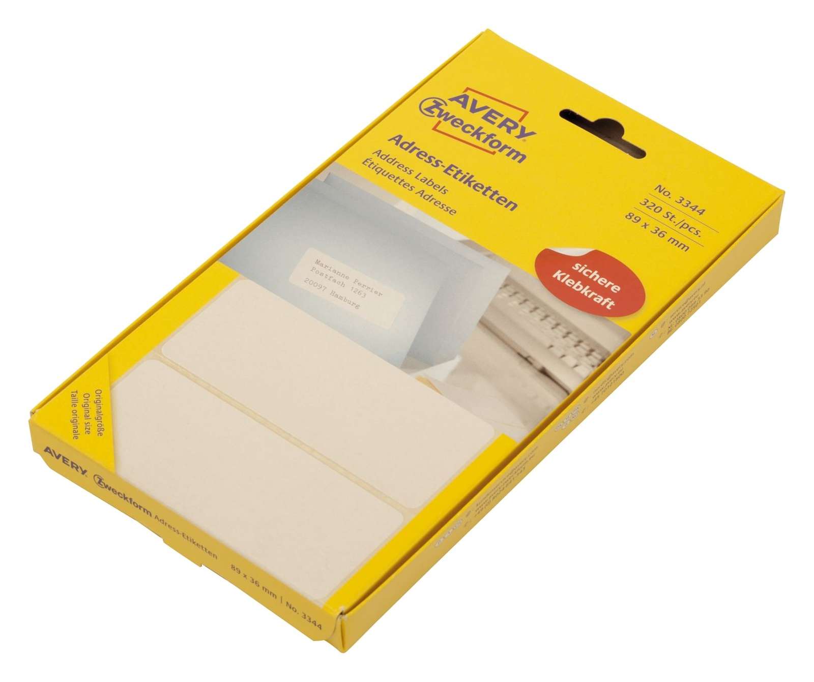 AVERY Zweckform 3349 Adress-Etiketten - 280 Stück 102x38mm Matt Weiß