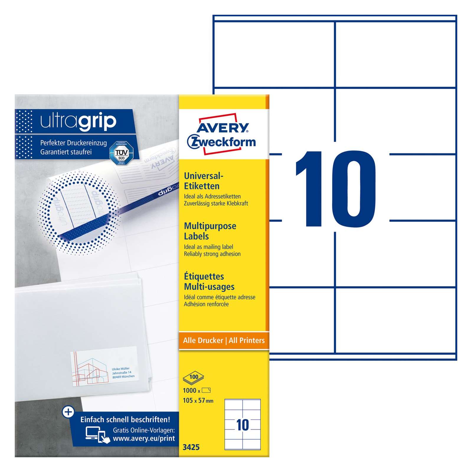 Avery Zweckform Universal-Etiketten 38x24 Mm Weiß  Produktbild-Vorschau 4