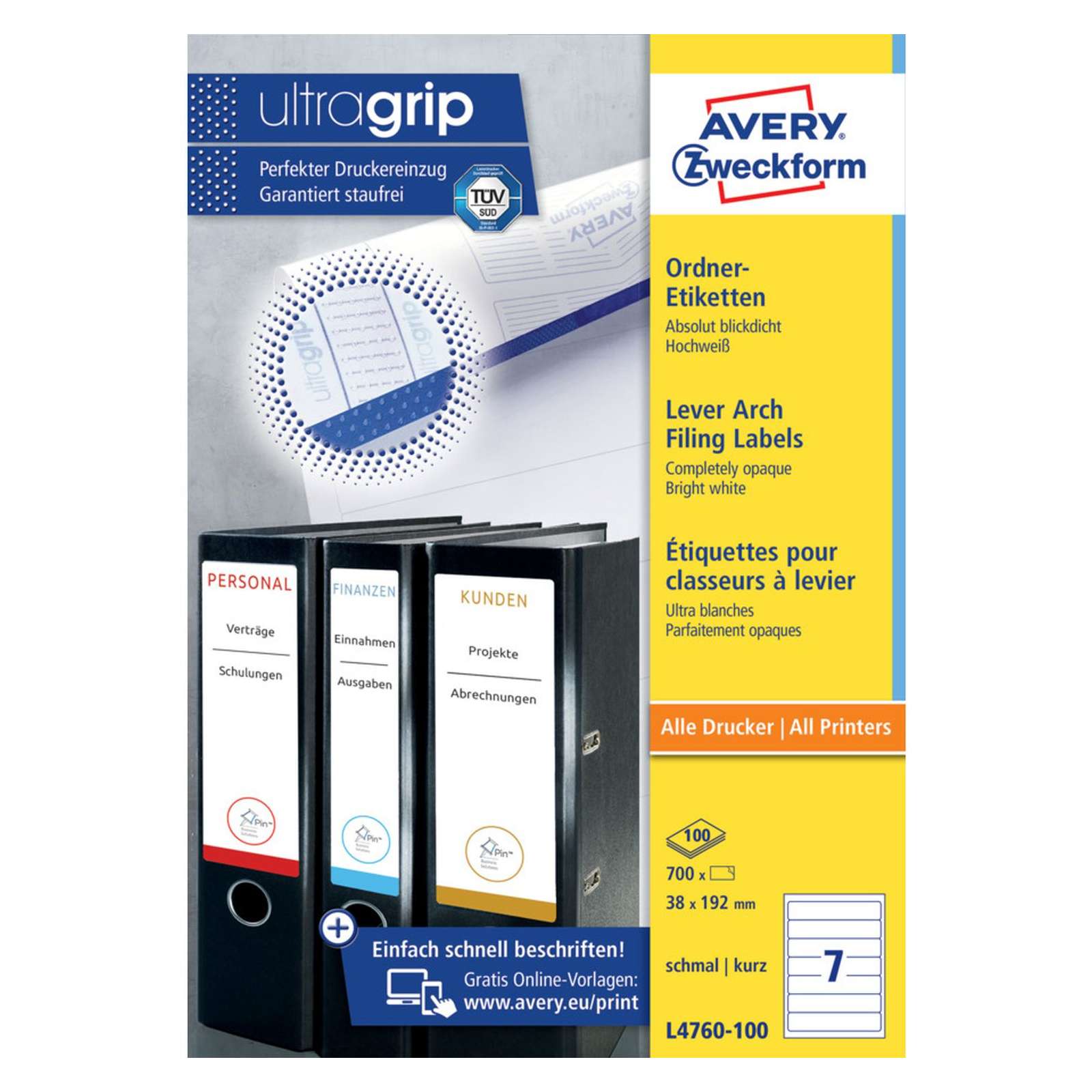 Avery Dokumenten-Trennblätter Premium – 25 Stück, Seitliche Tabs, Briefgröße, Verstärkte Reiter